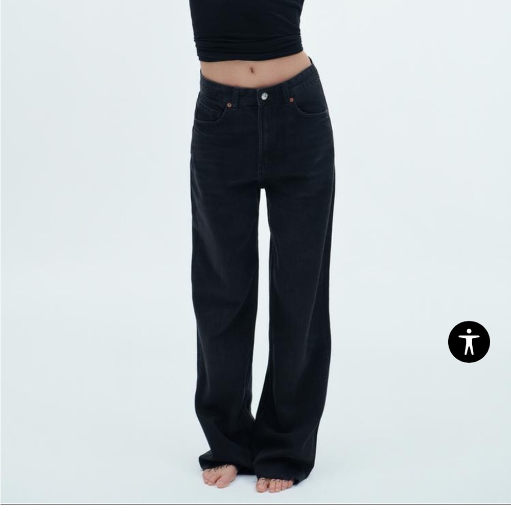 Zara TRF HIGH RISE WIDE LEG JEANS